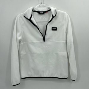 DOPE MMIX Fleece Womens Size XS White Pullover 1/2 Zip Layering Lightweight Warm